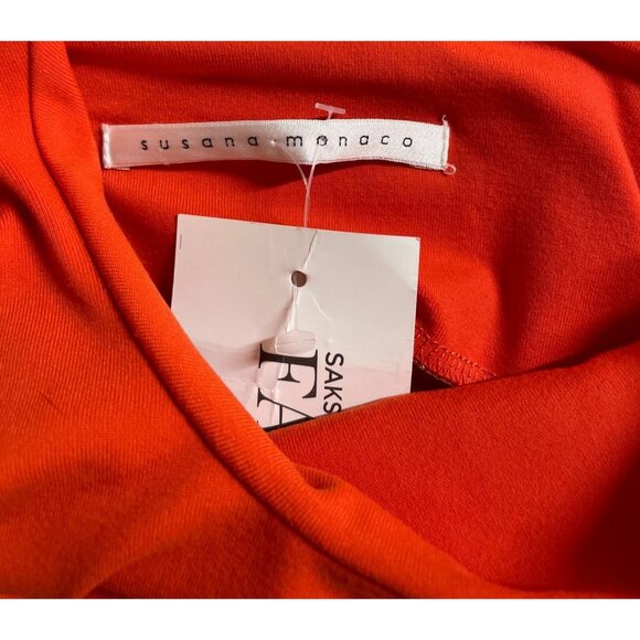 Susana Monaco Orange Mini Ruffle Dress Womens Size XS - Picture 5 of 8